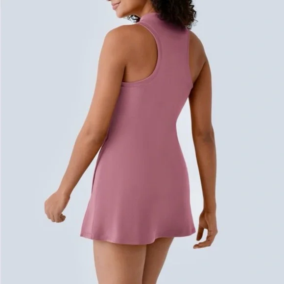 New! HALARA Zipper Racerback Split 2 piece Mini Tennis Active Dress - Picture 3 of 7